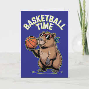 Basketball Zeit Capybara lustige Geburtstagskarte Karte