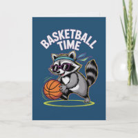 Basketball Zeit Waschbär Karte Lustiger Sport Gebu