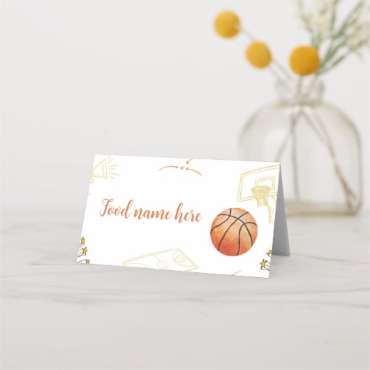 Basketball Zelt Platzkarte Geburtstagsdusche (Vorderseite)
