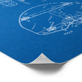 Basketball-Ziel-Patent - Blueprint Poster (Ecke)