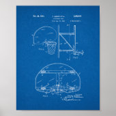 Basketball-Ziel-Patent - Blueprint Poster (Vorne)