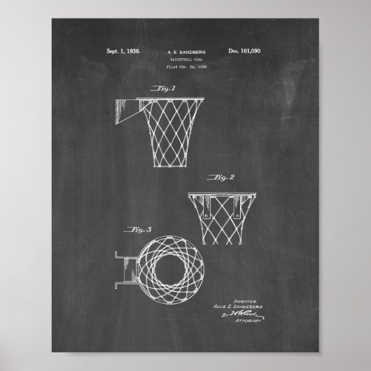 Basketball-Ziel-Patent - Tafel Poster (Vorne)