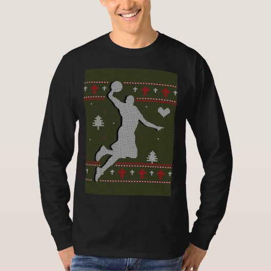 Basketball zu Weihnachten T-Shirt (Vorderseite)