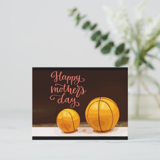 Basketball zum Muttertag Feiertagspostkarte (Stehend Vorderseite)