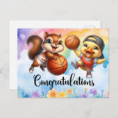 Basketball zum Thema Glückwunsch Postkarte (Vorne/Hinten)