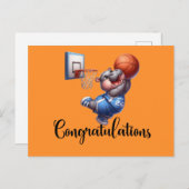 Basketball zum Thema Glückwunsch Postkarte (Vorne/Hinten)