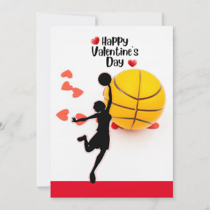 Basketball zum Valentinstag mit Liebe Feiertagskarte