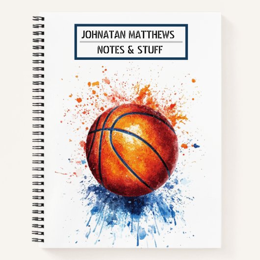 Basketball zurück zum SchulNotebook Notizblock (Vorderseite)