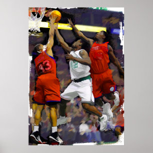 Basketball zwei gegen einen poster