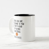 Basketball Zweifarbige Tasse (Vorderseite Links)