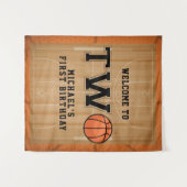 Basketball Zweiter Geburtstag Hintergrund Wandteppich (Vorderseite (Horizontal))