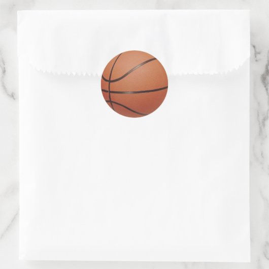 Basketballaufkleber 2 runder aufkleber (Tasche)