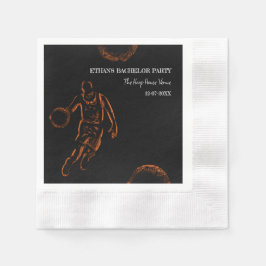 Basketballbachelor / Geburtstagsparty Orange Black Serviette