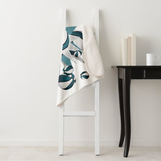 Basketballball-Blownwall für aquamarine Weiße Sherpadecke (Beispiel)