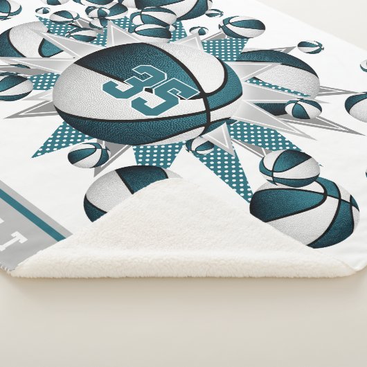 Basketballball-Blownwall für aquamarine Weiße Sherpadecke (3/4)