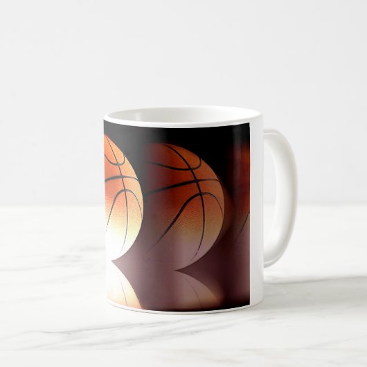 Basketballball Kaffeetasse (VorderseiteRechts)