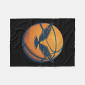 Basketballball mit Adler Fleecedecke (Vorderseite (Horizontal))