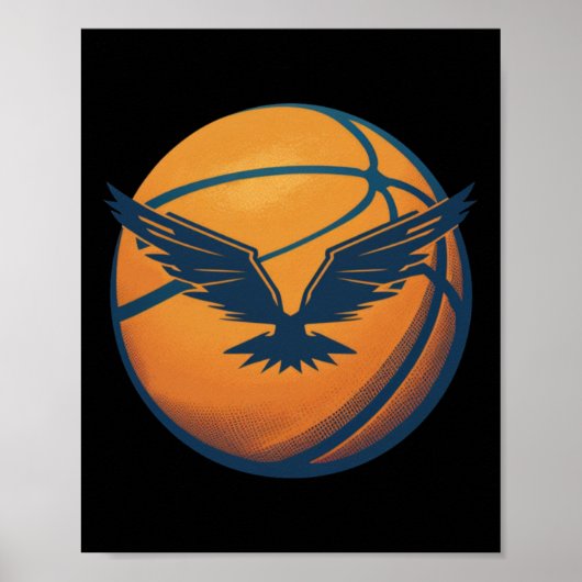 Basketballball mit Adler Poster (Vorne)