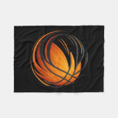 Basketballball mit Linien Fleecedecke (Vorderseite (Horizontal))