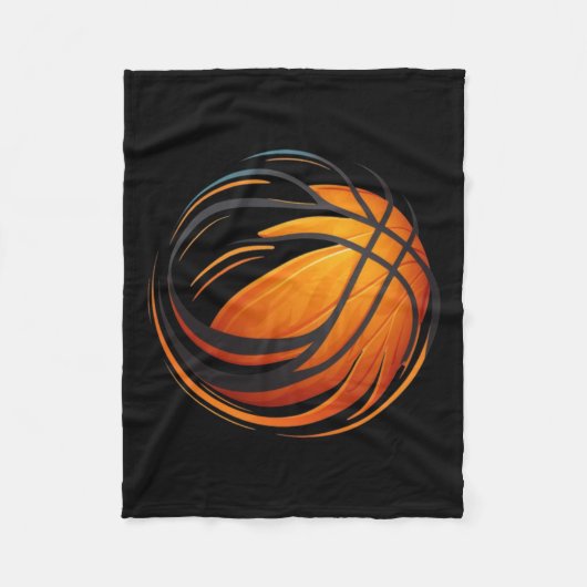 Basketballball mit Linien Fleecedecke (Vorderseite)