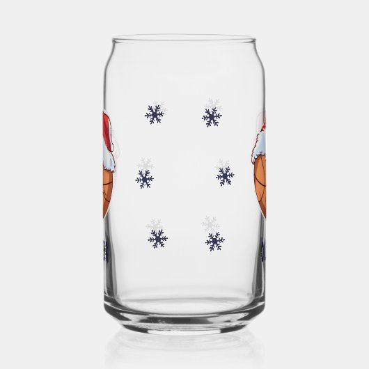 Basketballball mit Weihnachtsmannmütze Weihnachten Dosenglas (Rechts)