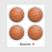 Basketballball-Set 4 Aufkleber (Blatt)