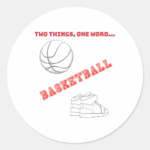 Basketballball und Scute S Niedliche SS Runder Aufkleber