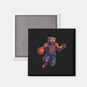 Basketballbär 1 magnet (Vorderseite/Rückseite)