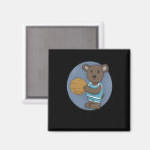Basketballbär Magnet (Vorderseite/Rückseite)