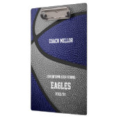 Basketballbasketballname in blau grauen Mannschaft Klemmbrett (Links)