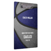 Basketballbasketballname in blau grauen Mannschaft Klemmbrett (Rechts)