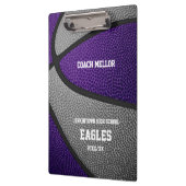 Basketballbasketballname: lila graue Mannschaftsfa Klemmbrett (Links)