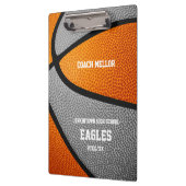 Basketballbasketballname: orange graue Mannschafts Klemmbrett (Links)