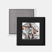 Basketballbild Magnet (Vorderseite/Rückseite)