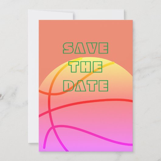 Basketballbriefe, Basketballliebhaber, Liebe Save The Date (Vorderseite)
