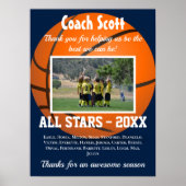 Basketballcoach mit Foto Poster (Vorne)