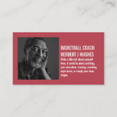 Basketballdesign, Basketballspieler, Trainer, Foto Visitenkarte (Rückseite)