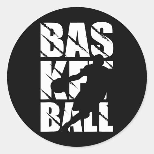 Basketballdesign für Basketballspieler und Basketb Runder Aufkleber (Vorderseite)
