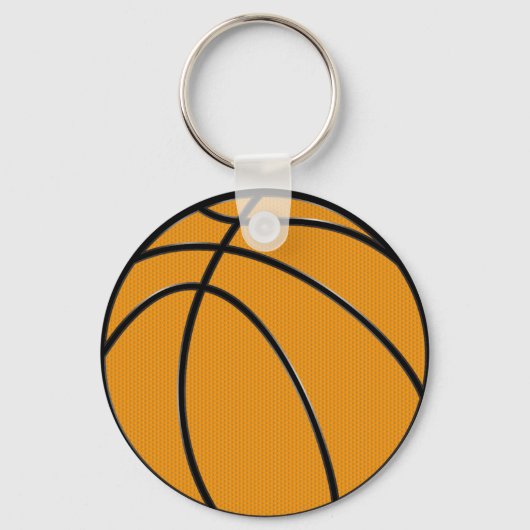 Basketballdesign in klassischem Orange und Schwarz Schlüsselanhänger (Vorderseite)