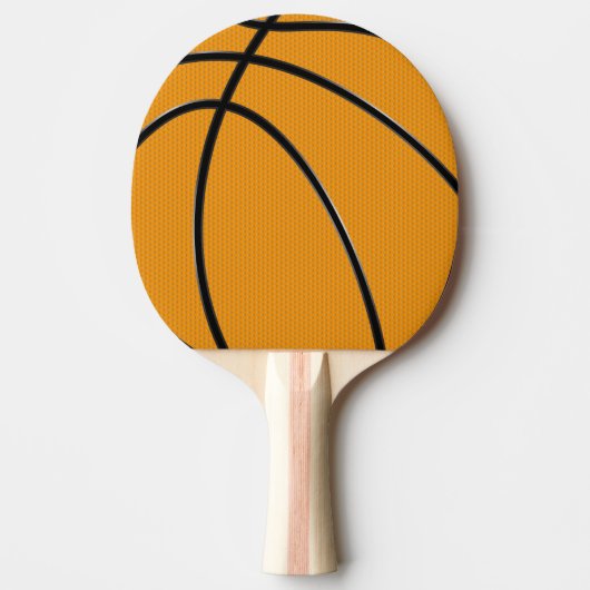 Basketballdesign in Orange und Schwarz Tischtennis Schläger (Vorderseite)