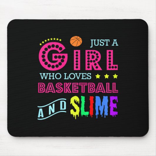 Basketballdesign - Mädchen, die Basketball Lieben Mousepad (Vorne)