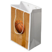 Basketbälle Mittlere Geschenktüte (Rückseite Schrägansicht)