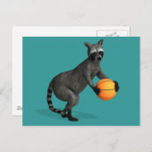 Basketballer Raccoon Postkarte (Vorne/Hinten)