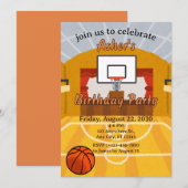Basketballfeld Einladung (Vorne/Hinten)