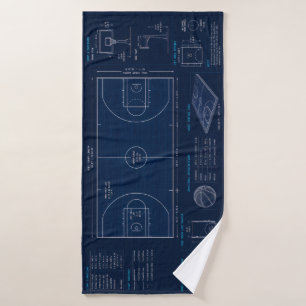 Basketballfeld Grundriss Erweiterter Gaming Schrei Badehandtuch