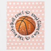 Basketballfeld-Happy-Platz für boho Blume Fleecedecke (Vorderseite)