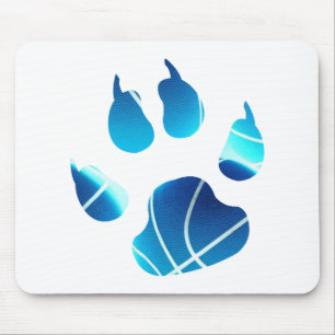 Basketballfeld in Neon Blue Color Mousepad