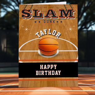 Basketballfeld Slam Dunk Alles Gute zum Geburtstag Karte