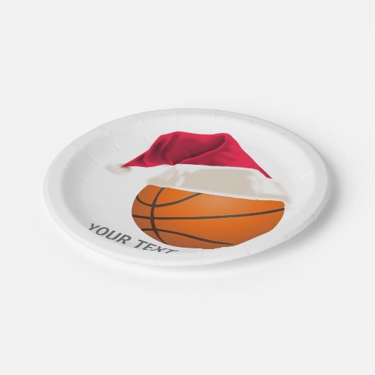 Basketballfeste Pappteller (Schrägansicht)