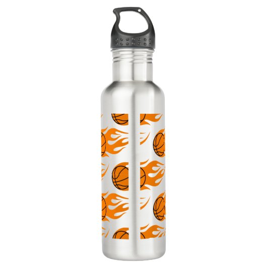 Basketballflamme Stahlwasserflasche Edelstahlflasche (Rückseite)
